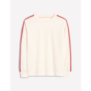 Boden Cream Sweatshirt with Red Accents